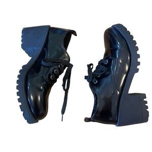 Dirty Laundry Y2K Chunky Black Heeled Oxford Shoes Womens Size 7.5